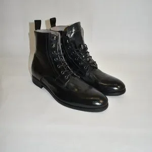 Allsaints Men\'s Mikkel Leather Combat Boots Black Size 45 EU 12 US New! Allsaints Men main image 2